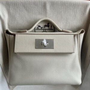 Hermes 24/24 Mini 21 Handmade Bag in Beton Evercolor Leather