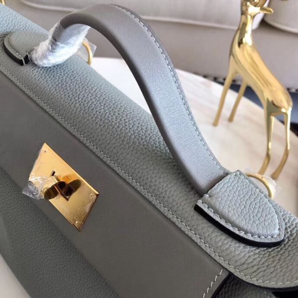 Hermes 24/24 29 Bag In Blue Glacier Clemence Calfskin - Image 4
