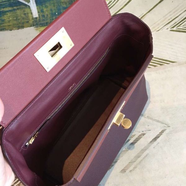 Hermes 24/24 29 Bag In Bordeaux Clemence Calfskin - Image 4