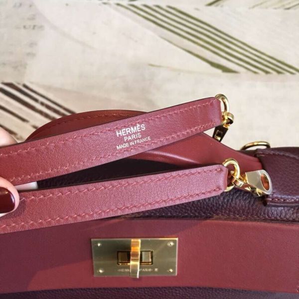 Hermes 24/24 29 Bag In Bordeaux Clemence Calfskin - Image 7
