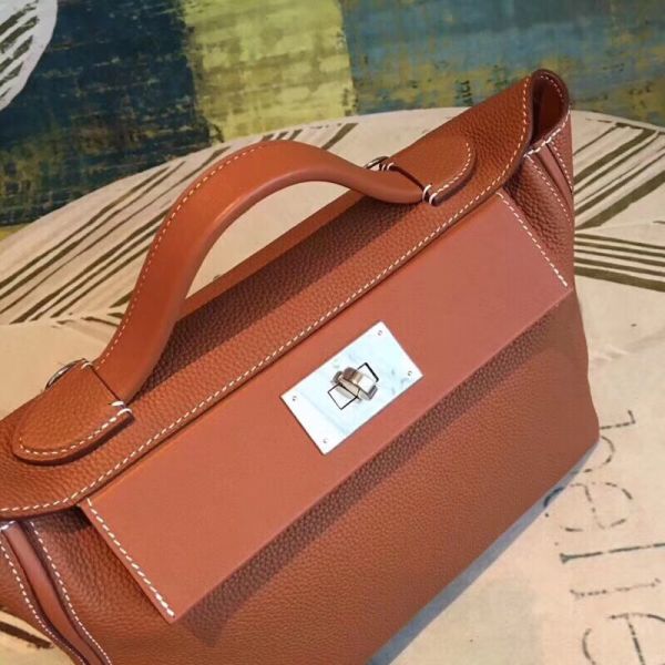 Hermes 24/24 29 Bag In Brown Clemence Calfskin - Image 3