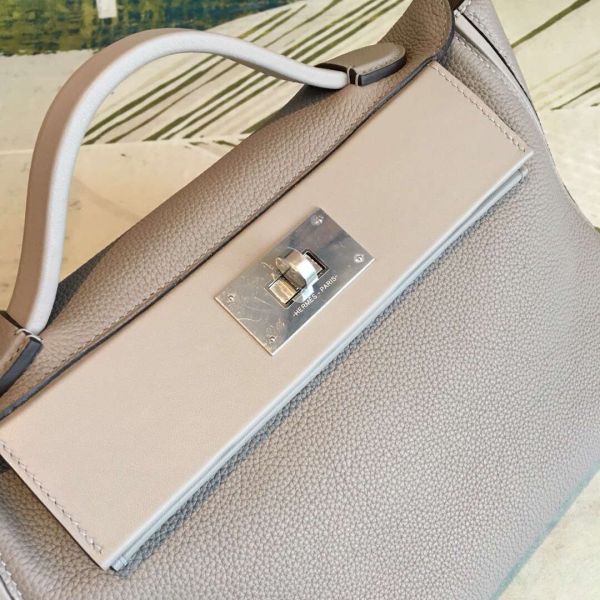 Hermes 24/24 29 Bag In Gris Asphalt Clemence Calfskin - Image 3