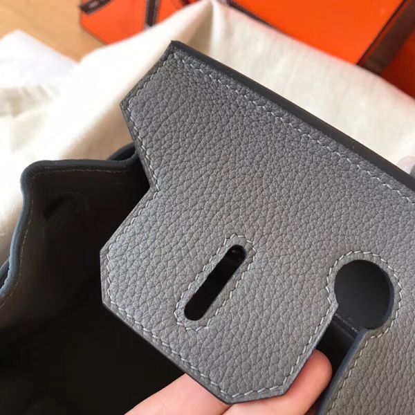 Hermes Birkin 30 Handmade Bag In Ardoise Clemence Leather - Image 6