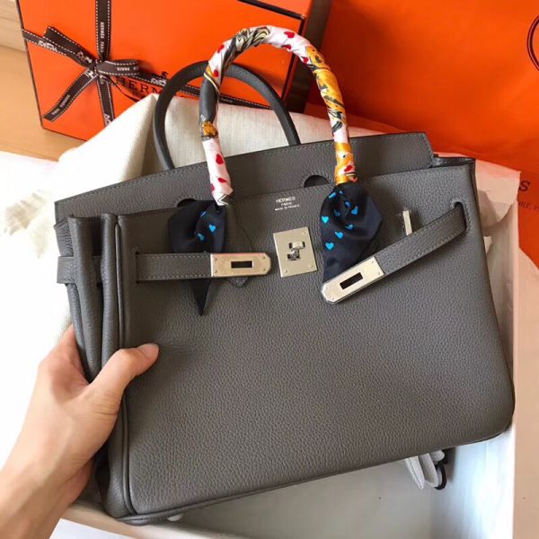 Hermes Birkin 30 Handmade Bag In Ardoise Clemence Leather - Image 8