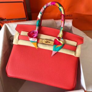 Hermes Birkin 30 Handmade Bag In Rose Extreme Clemence Leather