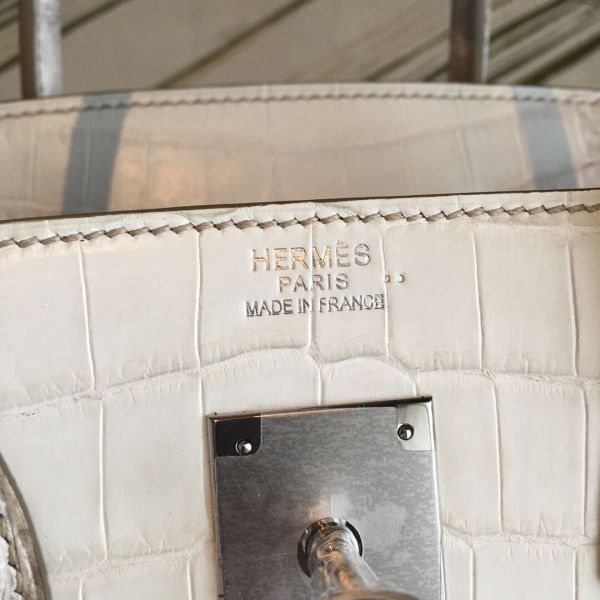 Hermes Birkin 30 Bag In Himalaya Niloticus Crocodile Skin - Image 6