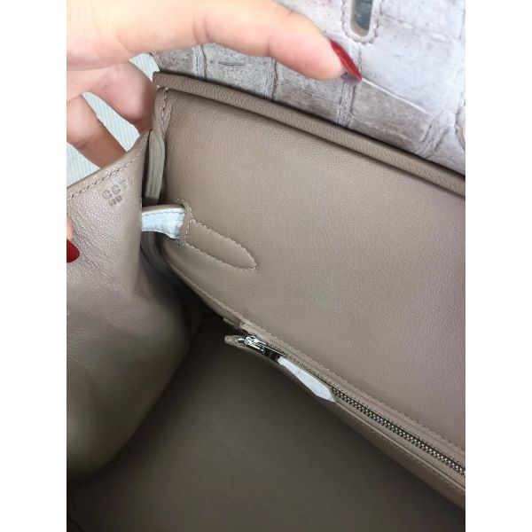 Hermes Birkin 30 Bag In Himalaya Niloticus Crocodile Skin - Image 7