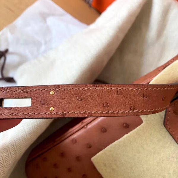 Hermes Birkin 30 Handmade Bag In Brown Ostrich Skin - Image 5