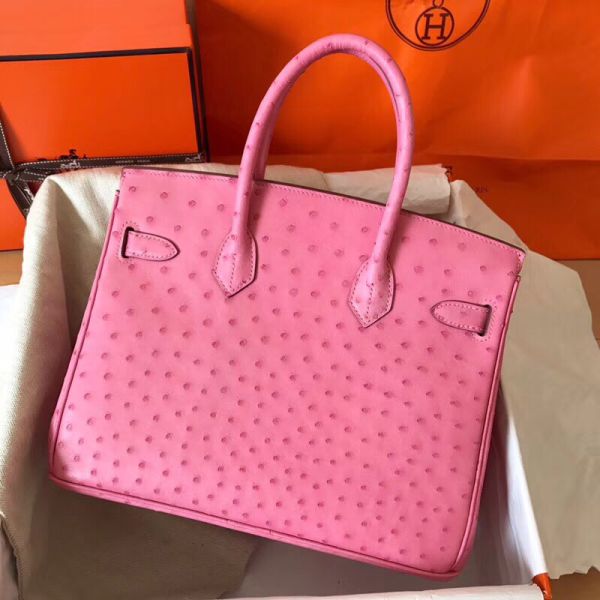 Hermes Birkin 30 Handmade Bag In Pink Ostrich Skin - Image 2