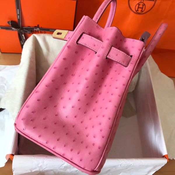 Hermes Birkin 30 Handmade Bag In Pink Ostrich Skin - Image 4