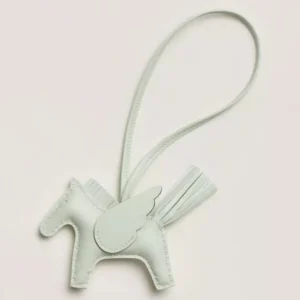 Hermes Rodeo Pegase PM Bag Charm in Vert Fizz Lambskin