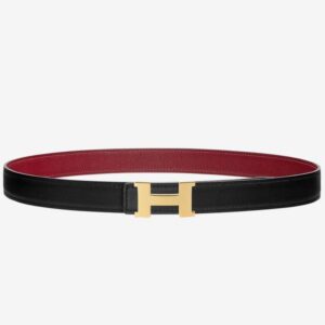Hermes Mini Constance 24mm Reversible Belt Black/Ruby