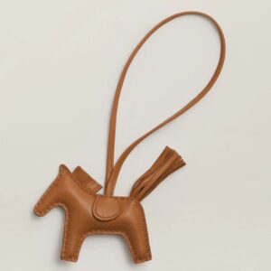 Hermes Rodeo PM Bag Charm in Gold Lambskin