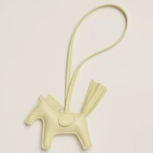 Hermes Rodeo PM Bag Charm in Jaune Milton Lambskin