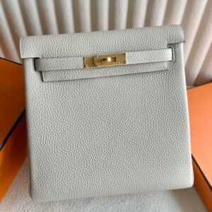 Hermes Kelly Ado Backpack in Craie Clemence Leather