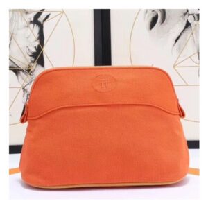 Hermes Medium Bolide Travel Case In Orange Cotton