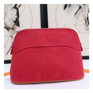 Hermes Medium Bolide Travel Case In Red Cotton