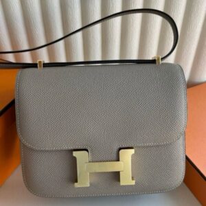 Hermes Constance 18 Handmade Bag in Gris Asphalt  Epsom Calfskin
