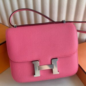 Hermes Constance 18 Handmade Bag in Rose Azalee Epsom Calfskin