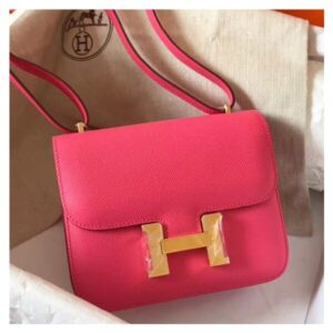 Hermes Constance 18 Handmade Bag In Rose Lipstick Epsom Leather