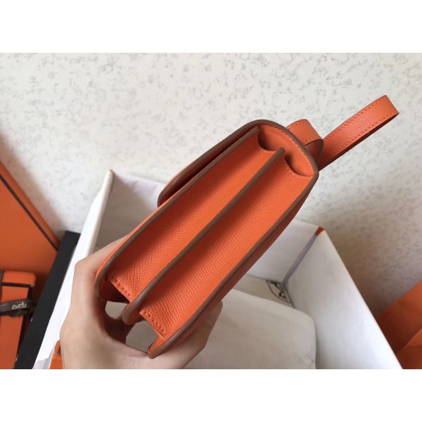 Hermes Constance 24 Handmade Bag In Orange Epsom Leather - Image 5