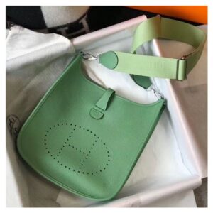 Hermes Evelyne III 29 PM Bag In Vert Criquet Clemence Leather
