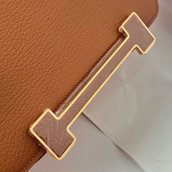 Hermes Geta Handmade Bag In Caramel Chevre Mysore Leather - Image 2