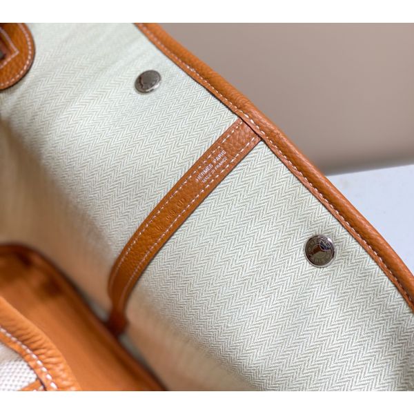 Hermes Garden Party 36cm Bag in Toile and Gold Leather - Image 6