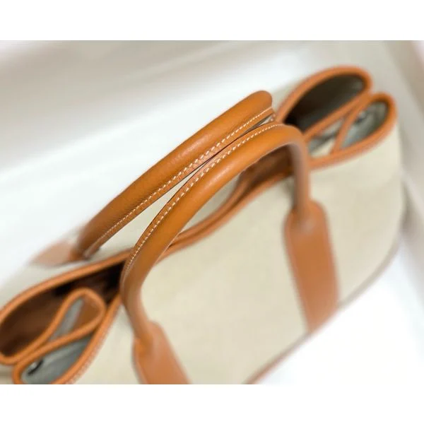 Hermes Garden Party 36cm Bag in Toile and Gold Leather - Image 8