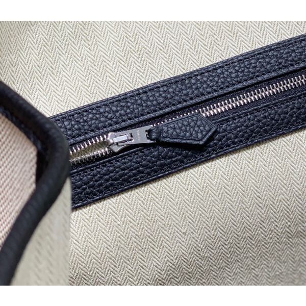 Hermes Garden Party 36cm Bag in Toile and Black Leather - Image 7