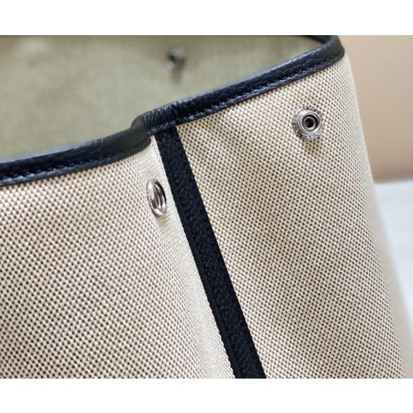 Hermes Garden Party 36cm Bag in Toile and Black Leather - Image 8