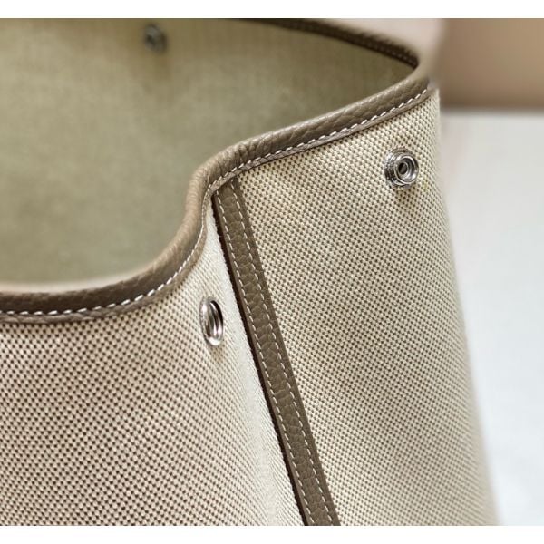 Hermes Garden Party 36cm Bag in Toile and Taupe Leather - Image 6