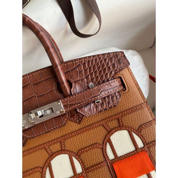 Hermes Brown Sac Faubourg Birkin 20 Sellier Limited Edition Bag - Image 3