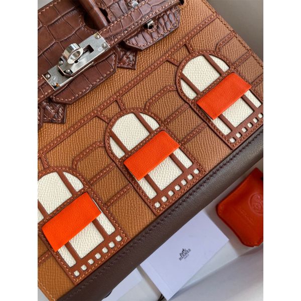 Hermes Brown Sac Faubourg Birkin 20 Sellier Limited Edition Bag - Image 5