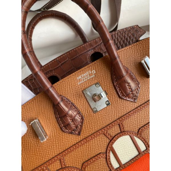 Hermes Brown Sac Faubourg Birkin 20 Sellier Limited Edition Bag - Image 9
