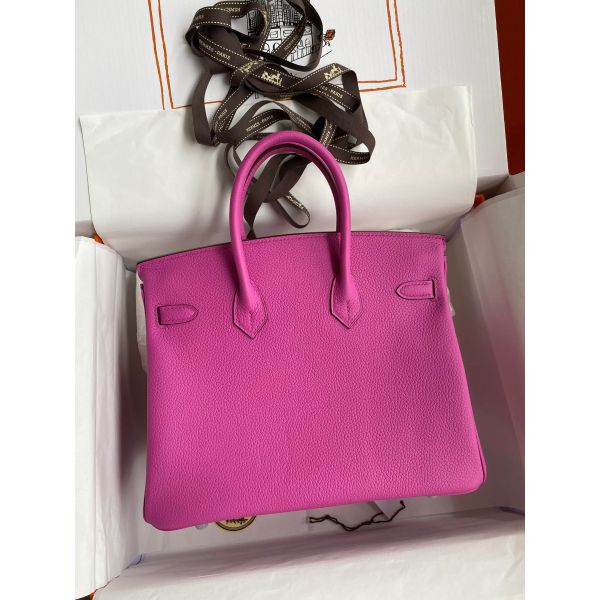 Hermes Birkin 25 Retourne Handmade Bag In Magnolia Clemence Leather - Image 2