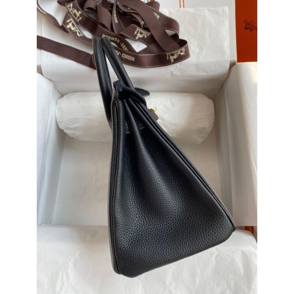 Hermes Birkin 25 Handmade Bag In Black Clemence Leather - Image 5