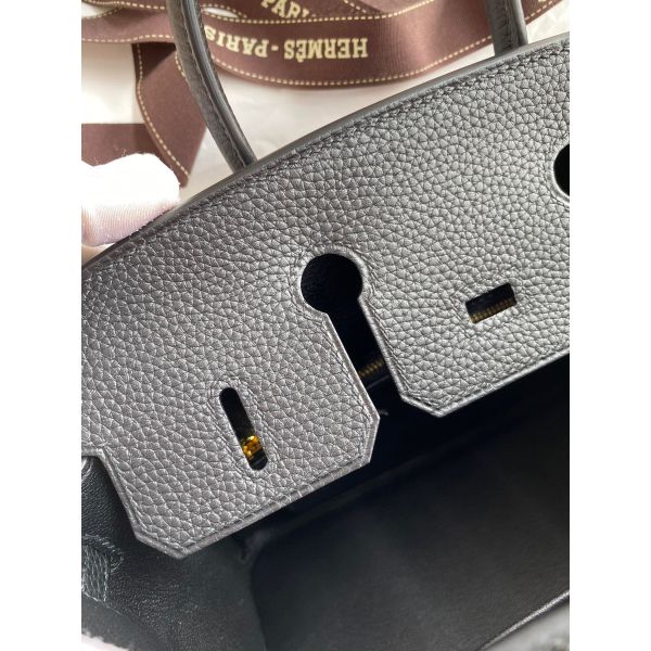 Hermes Birkin 25 Handmade Bag In Black Clemence Leather - Image 8
