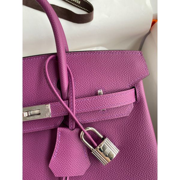 Hermes Birkin 25 Retourne Handmade Bag In Anemone Epsom Calfskin - Image 3
