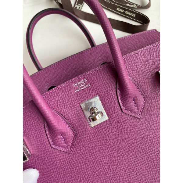 Hermes Birkin 25 Retourne Handmade Bag In Anemone Epsom Calfskin - Image 6