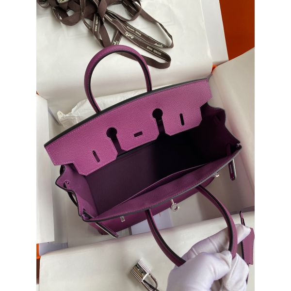 Hermes Birkin 25 Retourne Handmade Bag In Anemone Epsom Calfskin - Image 7