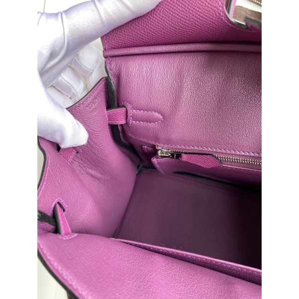 Hermes Birkin 25 Retourne Handmade Bag In Anemone Epsom Calfskin - Image 8