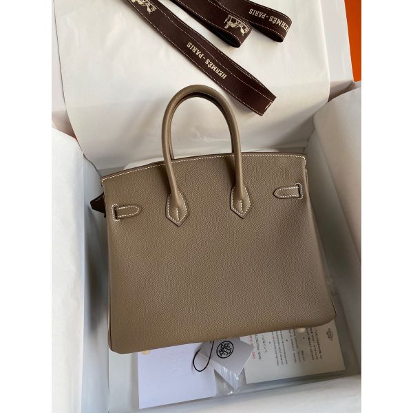 Hermes Birkin 25 Handmade Bag In Taupe Epsom Calfskin - Image 2