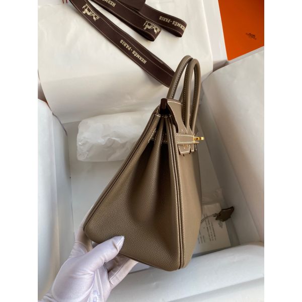 Hermes Birkin 25 Handmade Bag In Taupe Epsom Calfskin - Image 5