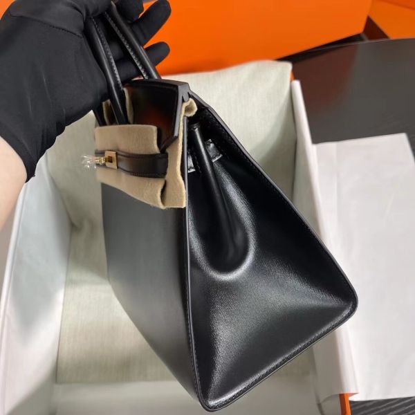Hermes Birkin 25 Sellier Handmade Bag In Black Box Calfskin - Image 6