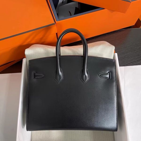 Hermes Birkin 25 Sellier Handmade Bag In Black Box Calfskin - Image 7