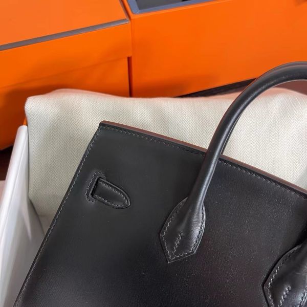 Hermes Birkin 25 Sellier Handmade Bag In Black Box Calfskin - Image 8