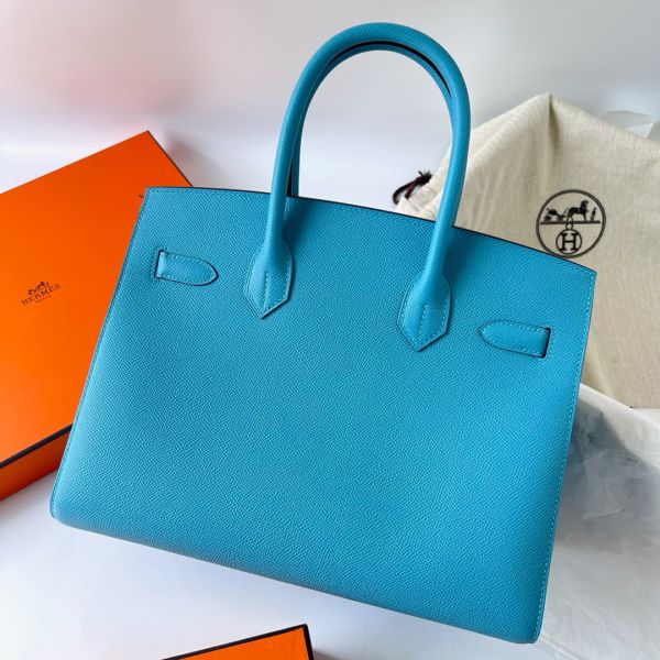 Hermes Birkin 25 Sellier Handmade Bag In Celeste Epsom Calfskin - Image 3