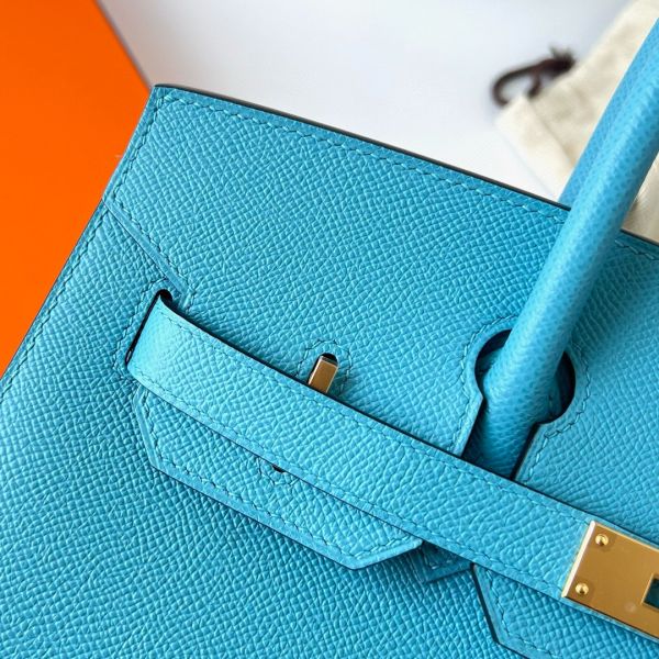 Hermes Birkin 25 Sellier Handmade Bag In Celeste Epsom Calfskin - Image 4