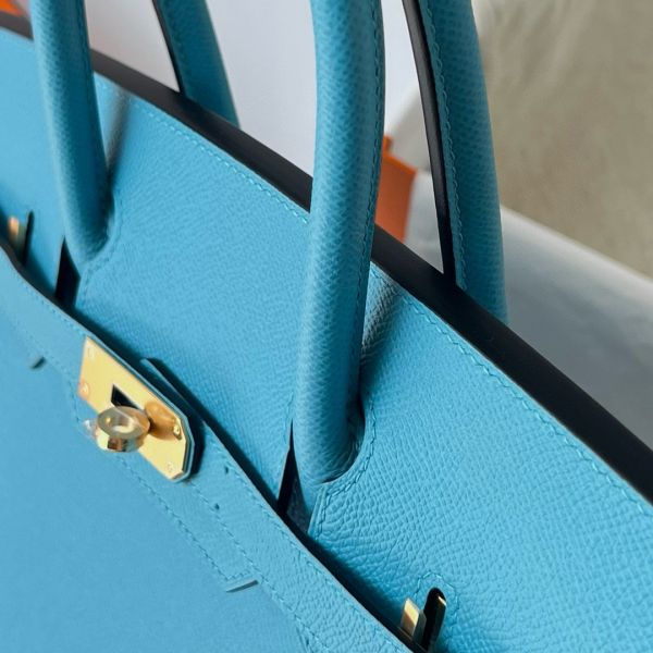 Hermes Birkin 25 Sellier Handmade Bag In Celeste Epsom Calfskin - Image 5